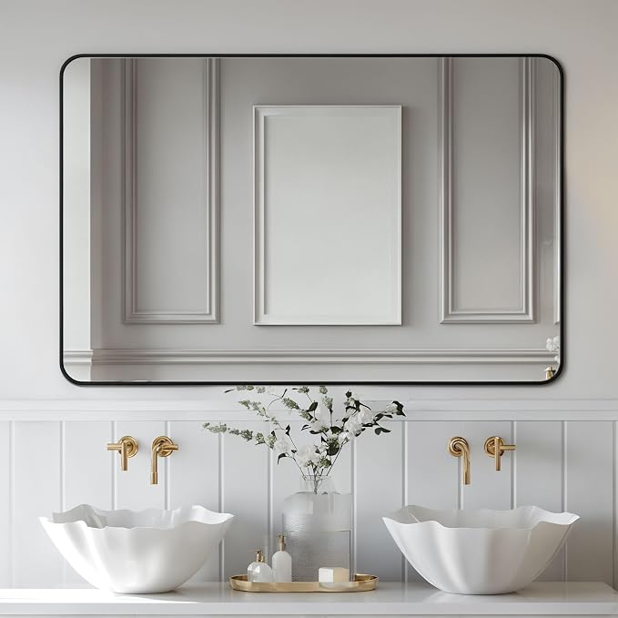 Antok Bathroom Mirror, Decorative Mirrors Vanity Mirror Aluminum Alloy Frame - Image 3