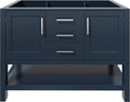 ARIEL 48" Midnight Blue Bathroom Vanity Base Cabinet, 2 Soft Closing Doors and by Ariel