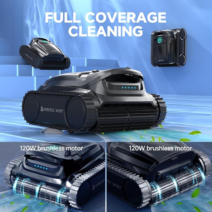 WYBOT M1 Robotic Pool Vacuum Cleaner, 7 Modes & 6 Paths, Dual Filtration - Image 3