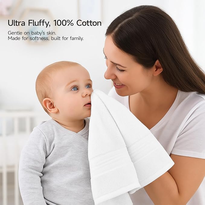 REDKISS 100% Cotton Bath Towels Set of 4, Extra Large Bath Sheets 27 X 59 Inches - Image 6