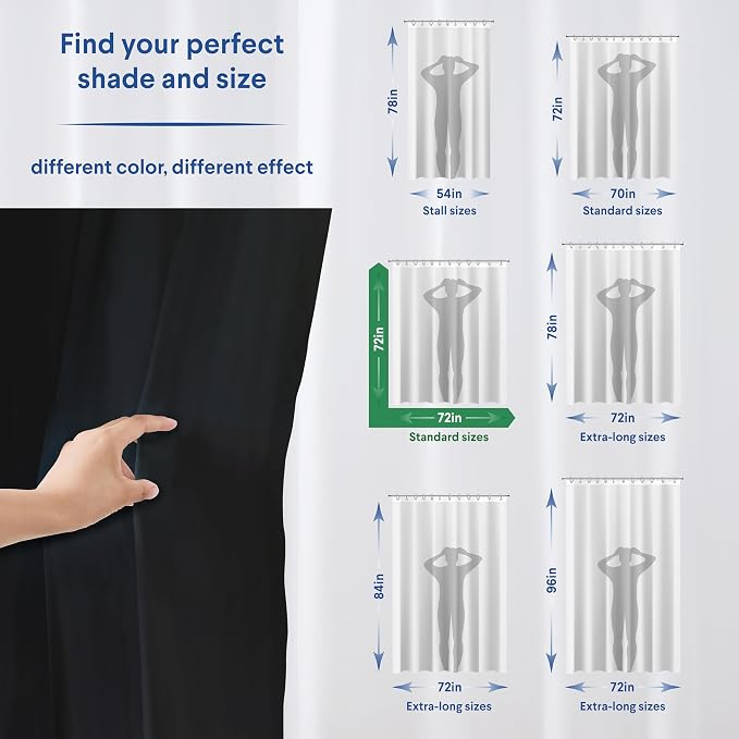 CLOROX Shower Curtain Liner, Premium Medium Weight Flexible Waterproof 6g PEVA - Image 4