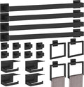 20-Pieces Matte Black Bathroom Hardware Set, 24 Inch Bath Towel Bar Set by STWWO