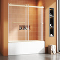 Bathtub Sliding Door 55"-60" W x 56" H Tub Shower Door, Frameless Bypass by Foskbaths
