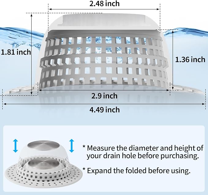 Shower Drain Hair Catcher Bathtub Drain Cover Shower Protector - Image 6