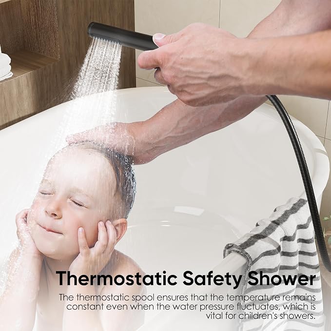 Gabrylly Thermostatic Shower Faucet Set, All Metal Shower System - Image 5