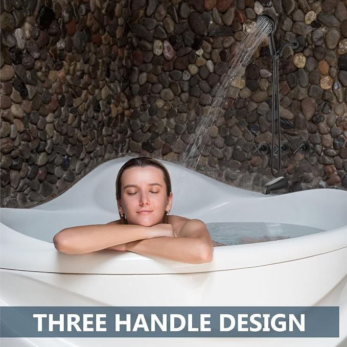 Aolemi 3 Handles Tub Shower Faucet Set - Image 8