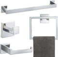 4-Piece Bathroom Hardware Set Chrome Bath Towel Bar Holder Sets Wall Mounted by TQKAG