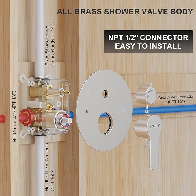 12-Inch Brushed Nickel Shower System: Ultimate High-Pressure Experience - Image 6