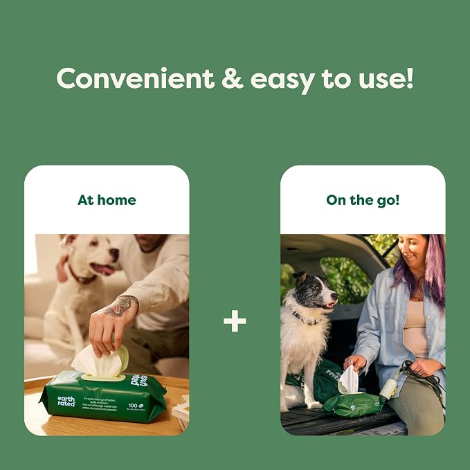 Earth Rated Pet Wipes for Dogs and Cats, Hypoallergenic, 3-in-1 Cleaning - Image 7