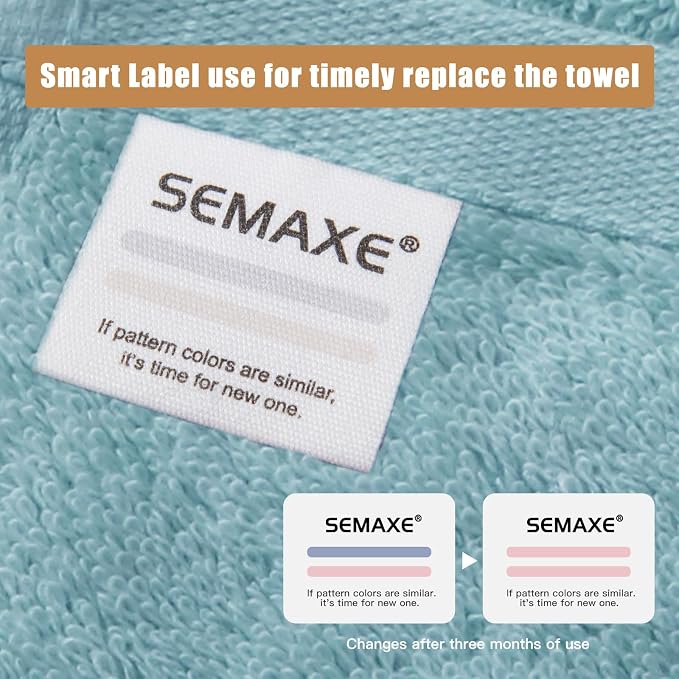 SEMAXE Bath Towel Set, 100% Cotton Bathroom Towels - Image 3