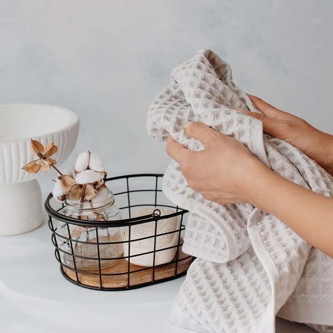 sea me at home Waffle Bath Sheet Set, 100% Turkish Cotton, Includes 1 Bath Sheet - Image 4