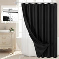 MitoVilla 3 in 1 Shower Curtain Set, Waterproof Fabric Hotel Bathroom Curtain by MitoVilla