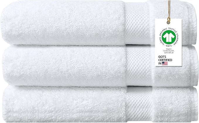 Delara 100% Organic Cotton Towels 650 GSM Plush Feather Touch Quick Dry Bath by Delara
