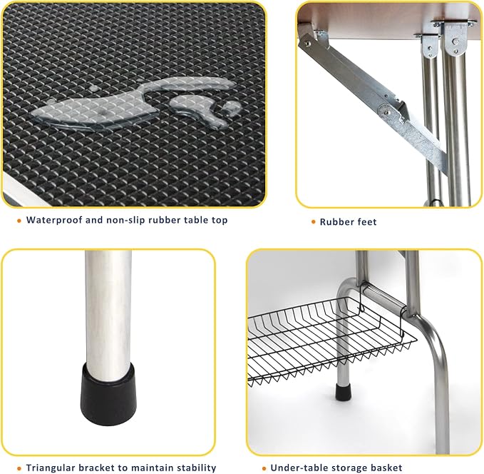 ROOMTEC 36" Dog Grooming Table, Foldable Home Pet Bathing Station - Image 4