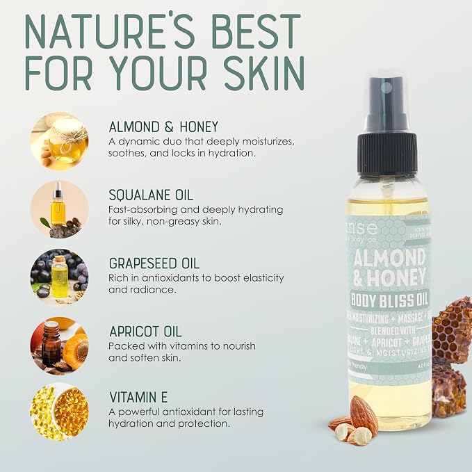 Rinse Bath & Body Almond & Honey Body Oil Moisturizer Spray - Image 5