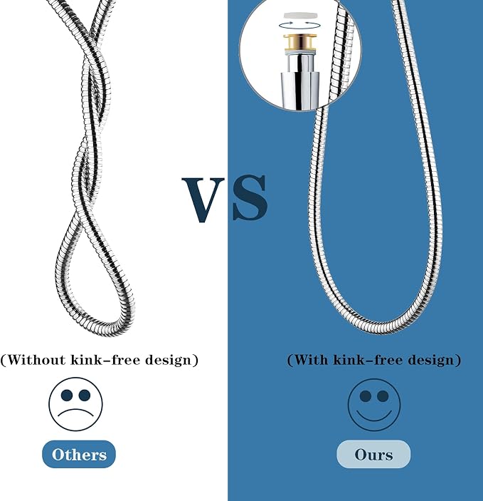 BRIGHT SHOWERS Shower Hose For Hand Held Shower Heads, 96 Inches Cord Extra - Image 5