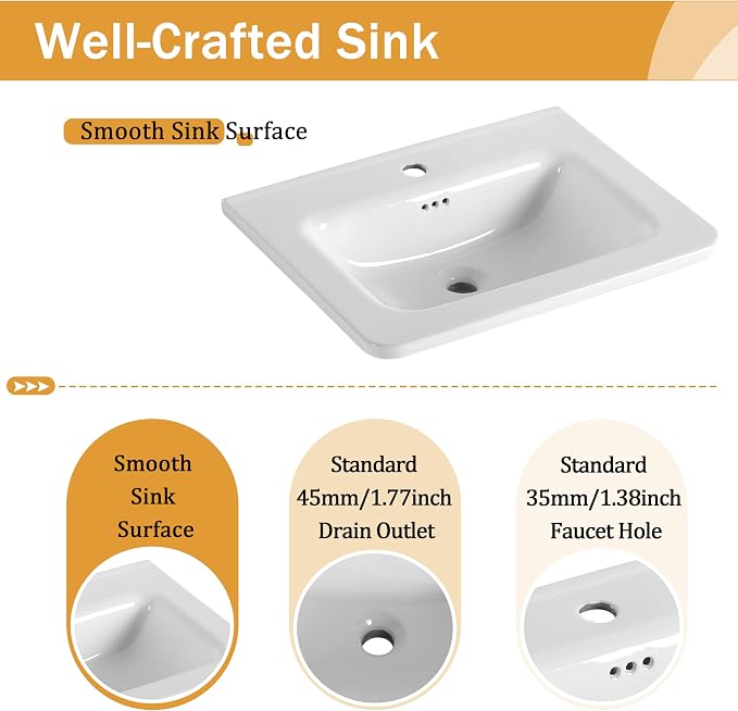 24 Inch Wall-Mounted Vanity - Image 5