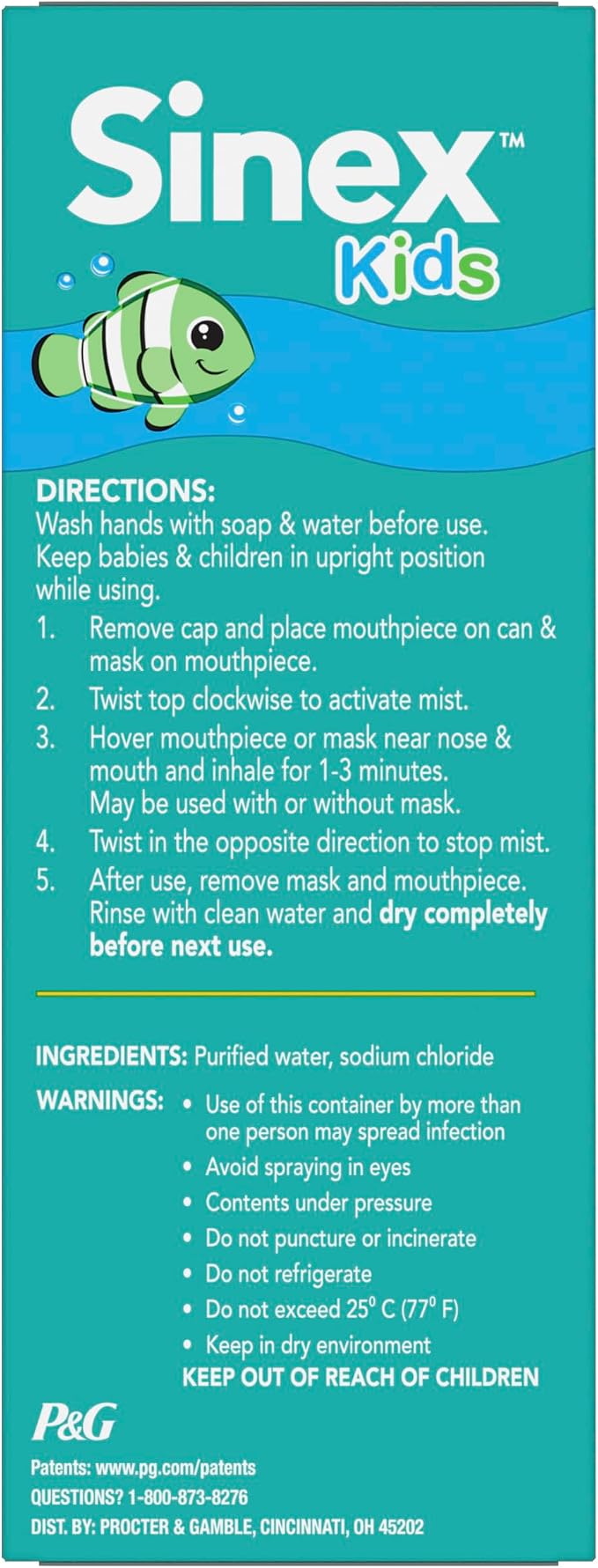 Vicks Sinex Kids Saline Easy Mist Refill, Drug Free Saline, Ages 1 Month+ - Image 13