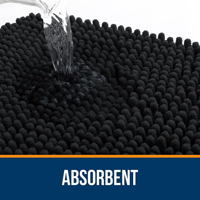 OLANLY Bathroom Rugs 59x35, Extra Soft Absorbent Chenille Bath Rugs, Rubber - Image 4