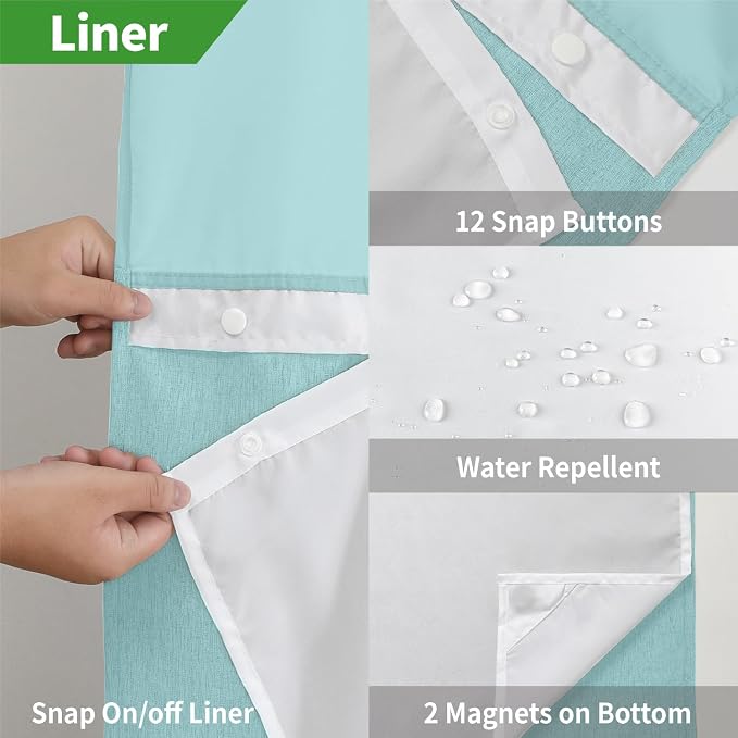 No Hooks Needed Linen Textured Shower Curtain - Image 6
