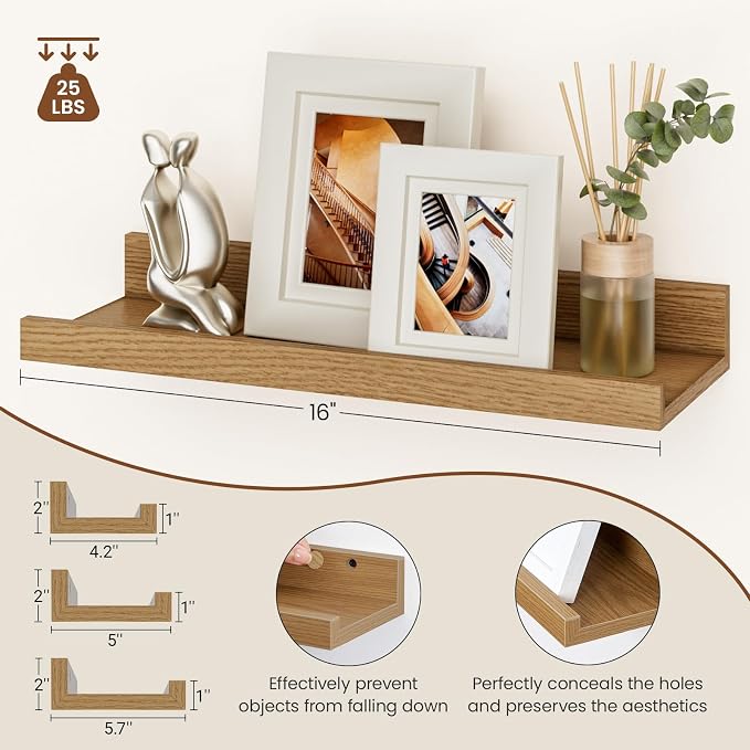 Heimlove Floating Shelves Set of 6, Display Shelf Organizer - Image 3