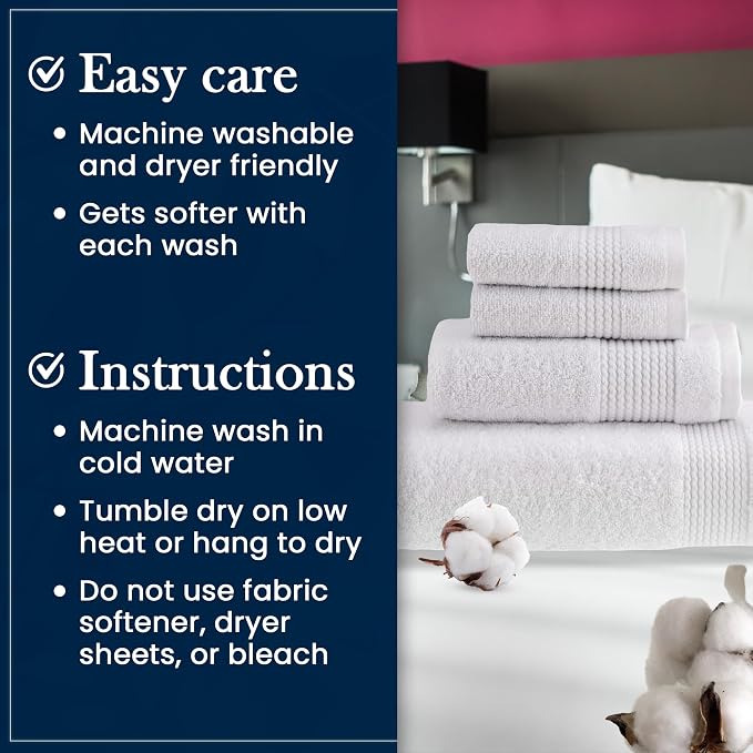 HALLEY Turkish Cotton Towels Super Soft Quick Absorbent 100% Cotton Towels - Image 4
