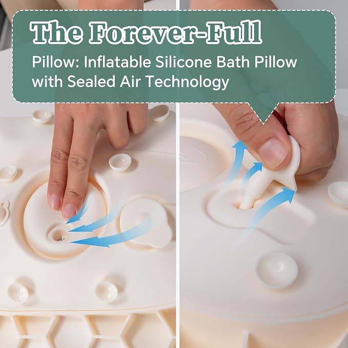 Silicone Bath Pillow for Tub Adults, 4D Air-Cushion Bathtub Pillow for Head - Image 5