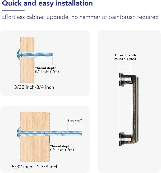 Ravinte Hardware 5 Pack Oil Rubbed Bronze Cabinet Pulls, 3 Inch Hole Center - Image 3