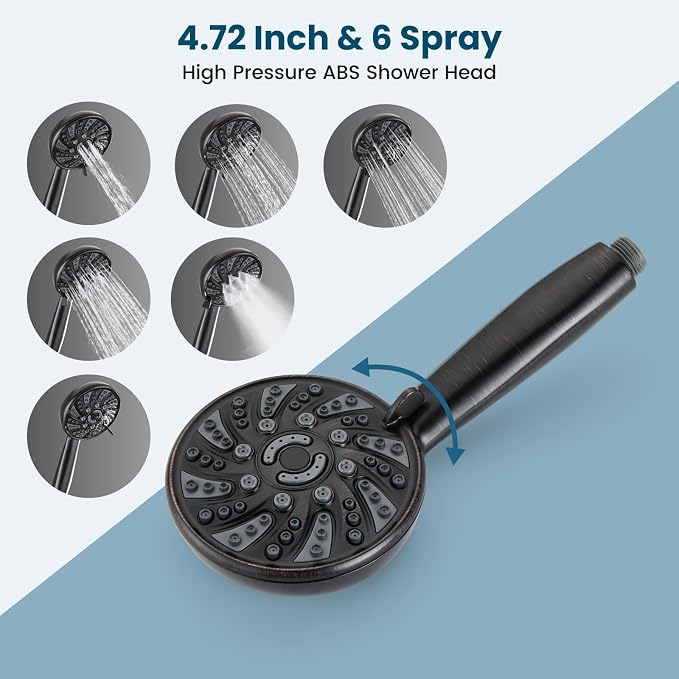 gotonovo Bathroom Shower Head Kit High Pressure Combo System Shower Faucet 6 - Image 4