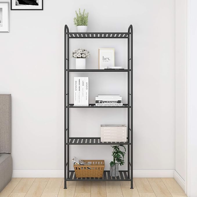 JSB 5-Tier Adjustable Shelving Unit, Heavy Duty Storage Rack Organizer Metal - Image 4
