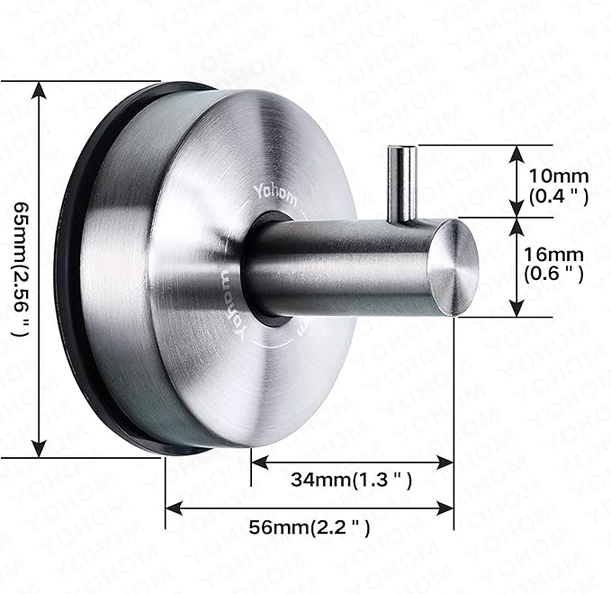 YOHOM Stainless Steel Vacuum Suction Cup Bathroom Shower Holders - Image 6