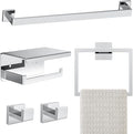 5-Pieces Polished Chrome Bathroom Hardware Accessories Set, 16 Inch Towel Bar by Kiakuoow