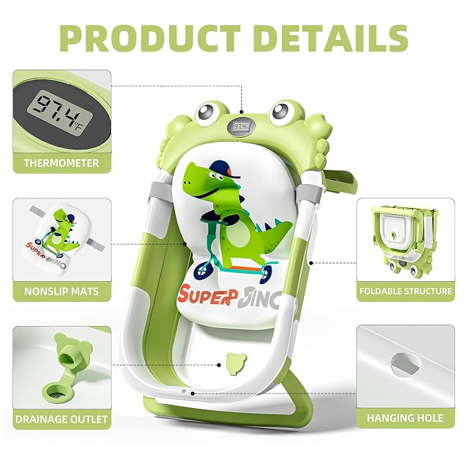 Collapsible Baby Bathtub for Newborns to Toddler - Image 4