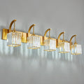 5-Light Crystal Vanity Light, Modern Gold Bathroom Wall Sconce by FDPBY