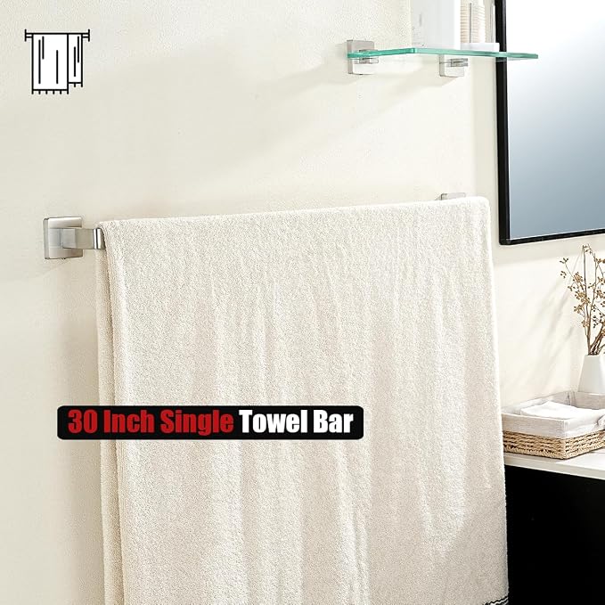 JQK Brushed Towel Bar, Rounded Edges 32.36 Inch Towel Rack, 304 Stainless Steel - Image 7