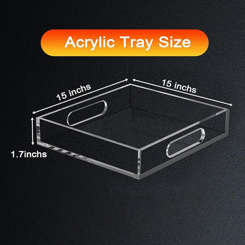 15 * 15 Acrylic Tray for Ottoman, Serving Tray - Image 2