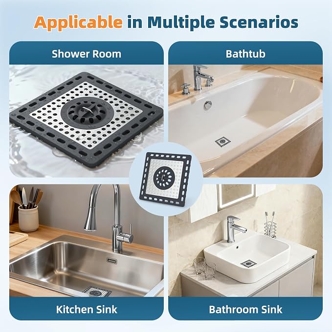 Hibbent Upgraded Shower Drain Hair Catcher, Shower Drain Cover - Image 7