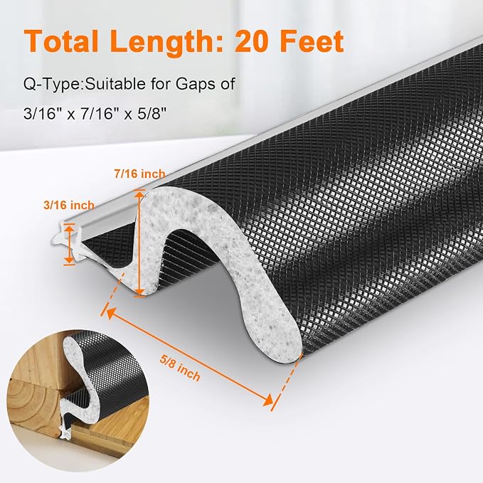 Storystore Door Weather Stripping 20 FT, Foam Kerf Weather Stripping Door Seal - Image 3