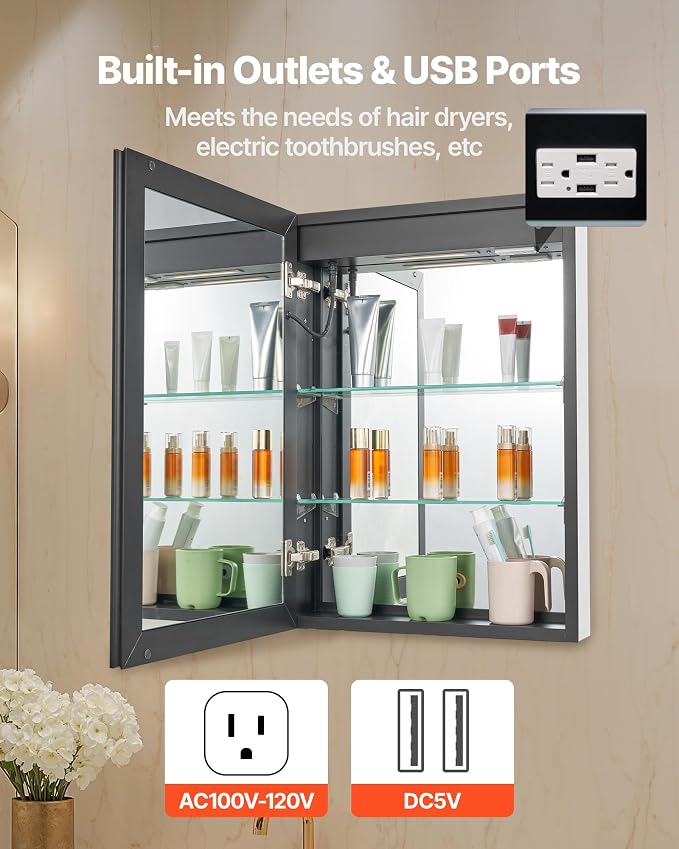 VEVOR Lighted Medicine Cabinet - Image 7