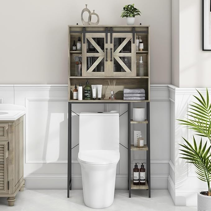 Vabches Over The Toilet Storage Cabinet, Farmhouse Storage Cabinet Over Toilet - Image 6