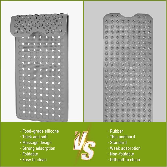 Silicone Bath Tub Mat Non Slip, Upgraded Bathtub and Shower Mats, Machine - Image 6