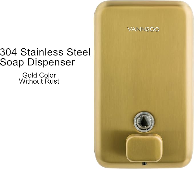 Wall Mounted Hand Soap Dispenser Bathroom, 1200ml 40oz Commercial Stainless - Image 2