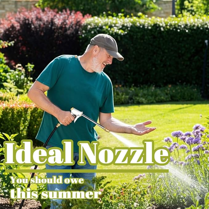 Lengthened Garden Hose Nozzle Heavy Duty High Pressure Water Sprayer - Image 2