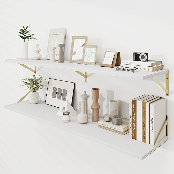 Floating Shelves for Wall, 12 Inch Deep Floating Shelves Set of 2, 55W x 12D by Dreamland