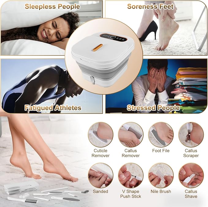 Collapsible Foot Spa Bath with Heat, Touch Screen, Remote Control, Massage - Image 6