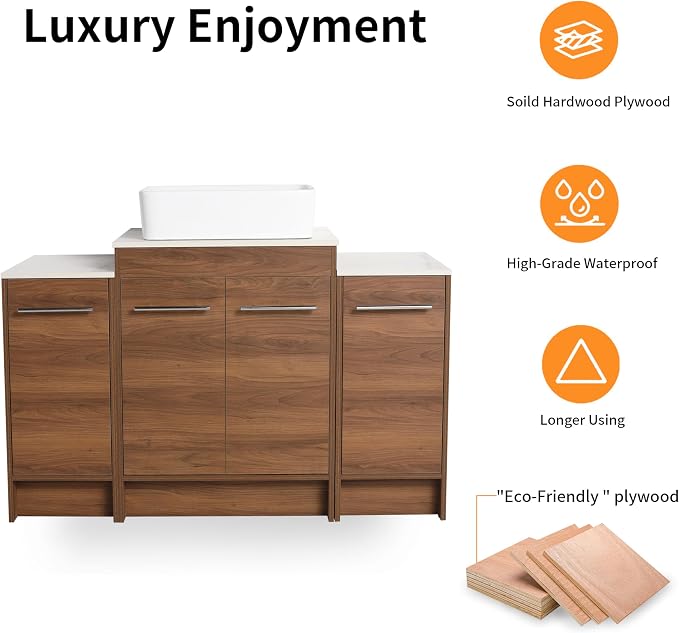 48 Inch Bathroom Vanity with Sink, Mordern Bathroom Vanity, Single Sink - Image 7
