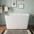 47" Lucite Acrylic Freestanding Bathtub，Square Shape Janpanese Soaking Tub by Mokleba