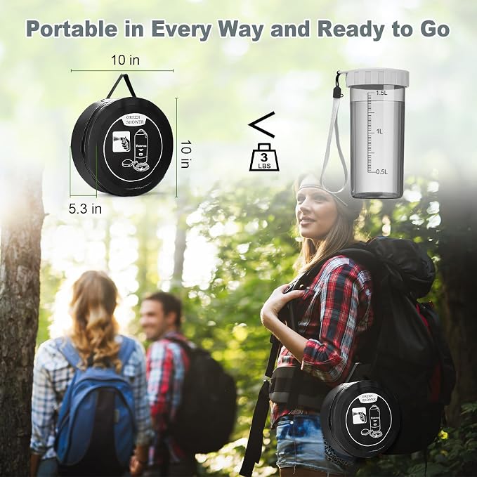 Portable Shower for Camping, 5 Gal/20 L Solar Heating Camping Shower Bag - Image 2