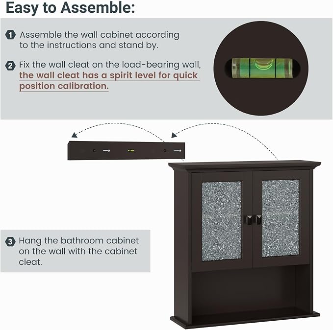 Bathroom Cabinet Wall Mount, Medicine Cabinet Over Toilet Storage Cabinet - Image 5