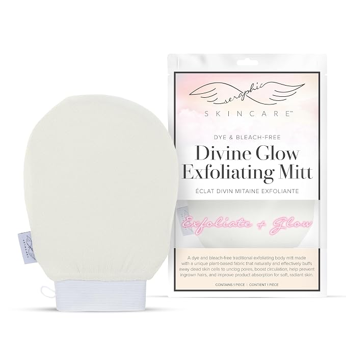 Seraphic Skincare Divine Glow Exfoliating Mitt – 100%, Bleach-Free Vegan by SeraphicSkincare